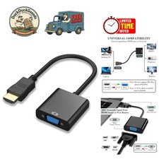 Compact HDMI to VGA Converter - 1080p Quality Adapter for Laptops and Projectors