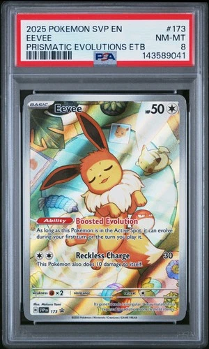 2025 POKEMON SVP EN-SV BLACK STAR PROMO #173 EEVEE PSA 8