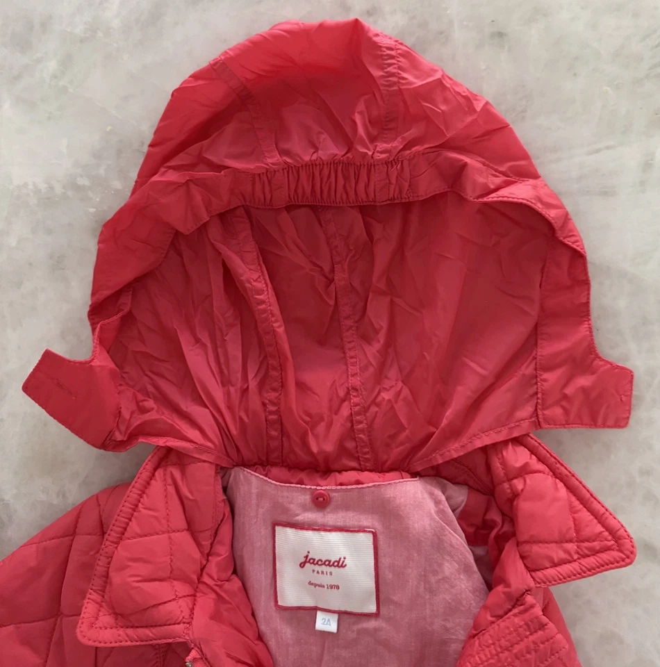Chaqueta Acolchada Jacadi Paris Talla 2A/Y 68CM Coral/Rosa Excelente Estado Foto 4 de 4