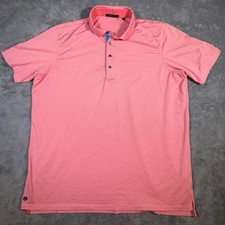 Greyson Mens XXL Polo Shirt Pink White Striped Short Sleeve Golf Performance XXL