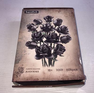 Supreowls Floristic Collection Black Roses Bouquet  Gothic Horror 11001 New