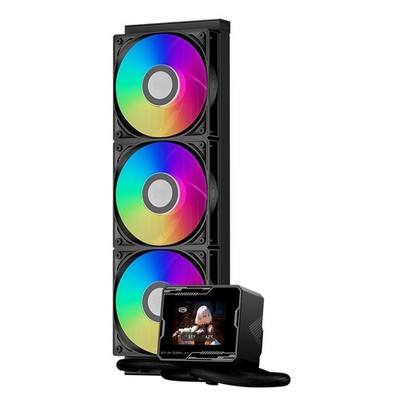 Liquid CPU Cooler ARGB Display, 360mm AIO with 2.8-Inch LCD Screen, Ceramic B...