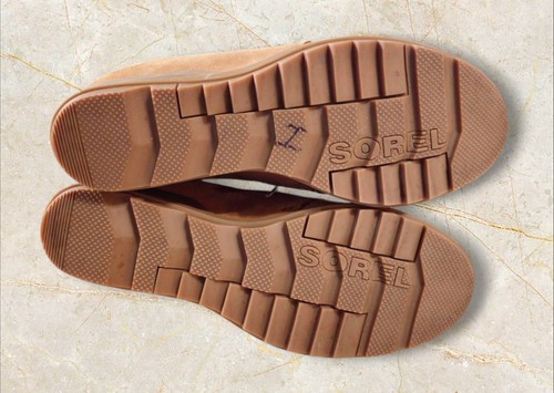 Women's Sorel Evie Lace Wedge Camel Brown Suede Leather Ankle Boots Size 10.5 - Picture 7 of 7