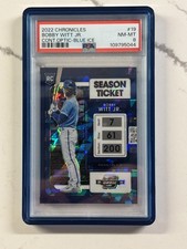 2022 Panini Chronicles Contenders Optic Bobby Witt Jr RC Blue Ice /25 PSA 8 Pop1