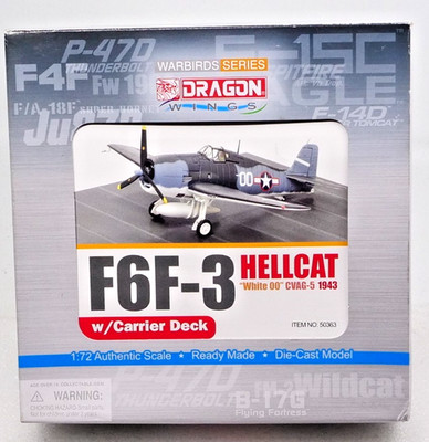 Dragon Warbirds #50363 1/72 F6F-3 Hellcat White 00 CVAG-5 Diecast model