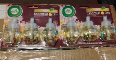 2xAir Wick Essential Oils Summer Delights White Flowers Melon /vanilla 