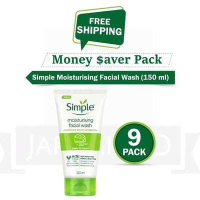 Simple Kind to Skin Moisturizing Facial Wash for Sensitive Skin 150ml, Pack of 9