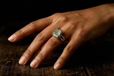 Iron Pyrite Ring Anemone Jewelry 14k Gold Filled Round Cut Solitaire