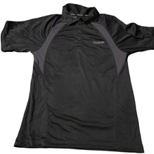Reebok Mens Polo Black Size Small 100 Polyester Short Sleeve Pullover Collar