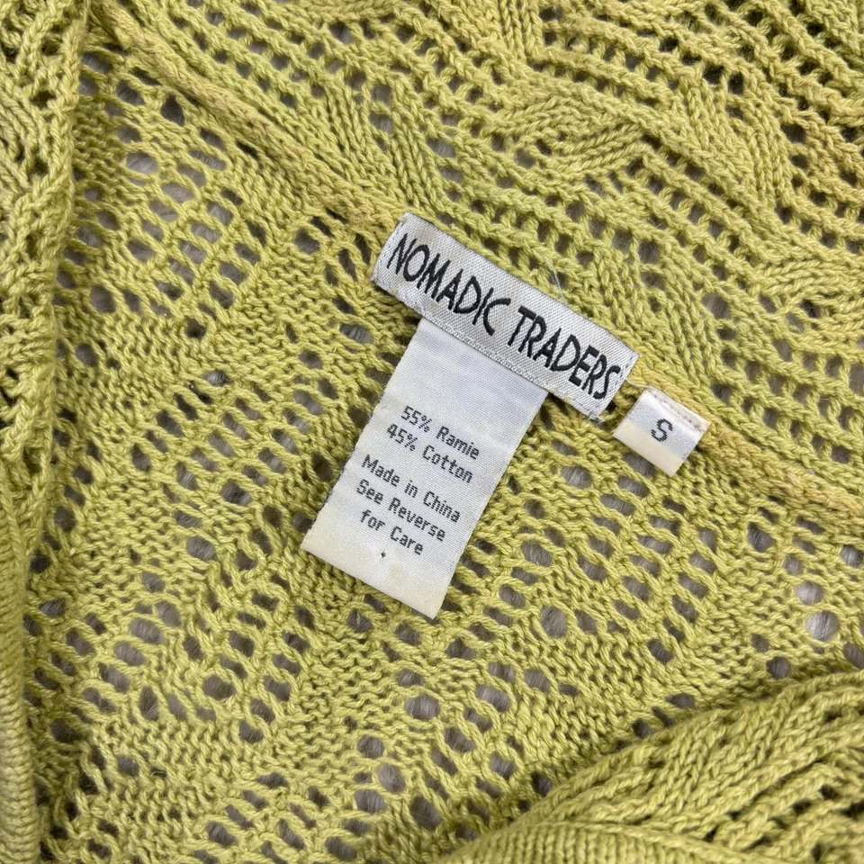 Nordic Traders Women's S Citron Open Knit Cropped Cardigan Lagenlook Art to Wear - Image 4 of 4