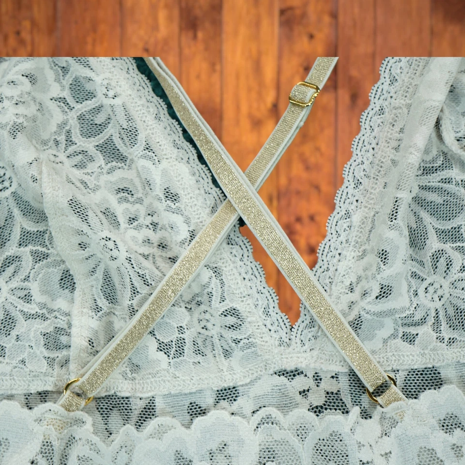 Babydoll Victoria's Secret Talla XL Blanco Estampado Floral Foto 4 de 4