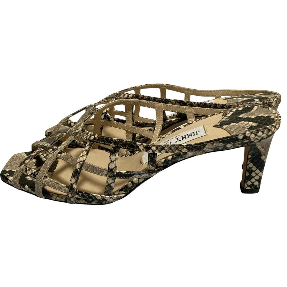 Jimmy Choo Python Pattern Strap Mule Sandals Beig… - image 5