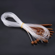 12pcs Carbonized Bamboo Afghan Tunisian Crochet Hooks Set Carpet Rug Weave