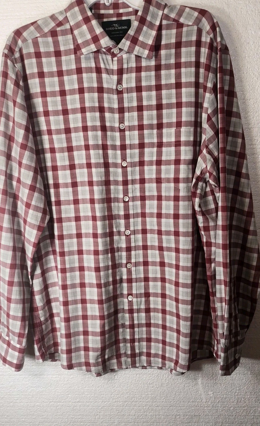 Rood & Gunn  Sport Fit Woven In Italy Button Down  Shirt Mens Size L