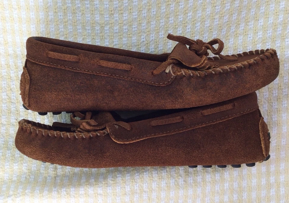 Zapatillas de cuero para mujer Minnetonka marrón talla 7 estilo 596 Foto 4 de 4