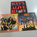 LOT OF 3 KISS VINYL RECORDS DESTROYER, HOTTER THAN HELL ,ALIVE II READ 1970S