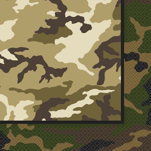 Ejército Militar Camuflaje Fiesta Decoraciones Globos Suministros Bandera Bolso de vajilla - Imagen 8 de 21