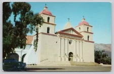 Old Santa Barbara Mission California Chrome Postcard Unposted
