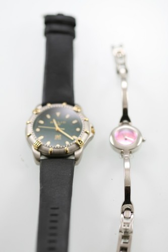 Relic Watch Men Women Black Leather Stainless Silver Gold WR Quartz Working - 第 2/3 張圖片