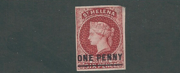 その他 Lovely ST. HELENA 1863 QV one penny on 6 pence (Scott 9) UNUSED no