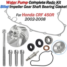 For 02-08 CRF450R Water Pump Impeller Billet Shaft Gasket Seal Complete Redo Kit