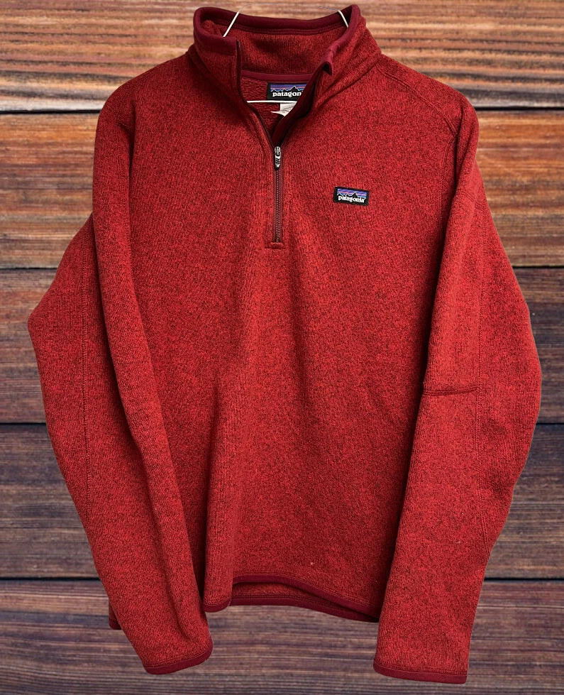 Patagonia Logo Better Sweater Heather Red L/S 1/4 Zip Sweater Womenu0026#039;s  Medium | eBay