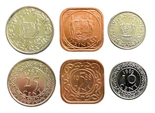 Surinam 3 Coins Set 5, 10, 25 Cents UNC World Coins