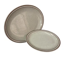 Jackson Custom China Restaurant Ware Oval Platters Sm And Lg Brown Speckled