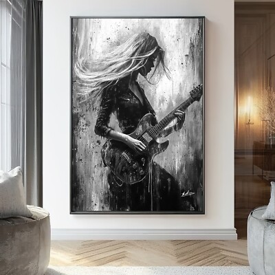 Leinwand Bild Musik Gitarre Gitarrist Wanddeko Gemälde Wandbilder XXL 7196A