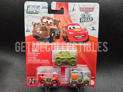 DISNEY PIXAR CARS MINI RACERS MOSS IVY CRYPTID HUNTERS 3 PACK $15+