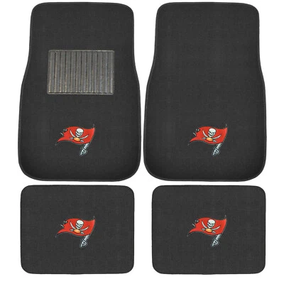 FANMATS New 4pcs NFL Tampa Bay Buccaneers Car Truck Front Rear Carpet Floor Mats Set