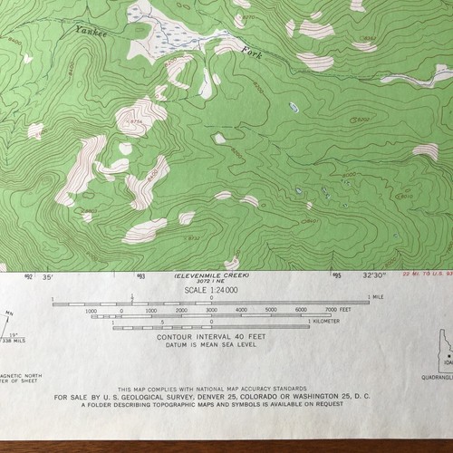 Challis Creek Lakes Idaho Quadrangle 1963 USGS 7.5 Minute Topographic Map 19x27 - Picture 7 of 8