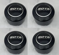4 Pack - SOTA OFFROAD Gloss Black 8 Lug Wheel Center Cap A608F-5 A608F-6 GH Tall