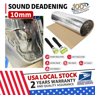 Self-Adhesive Fire Heat Sound Deadener Insulation Mat Car Hood Engine 21.5SQFT