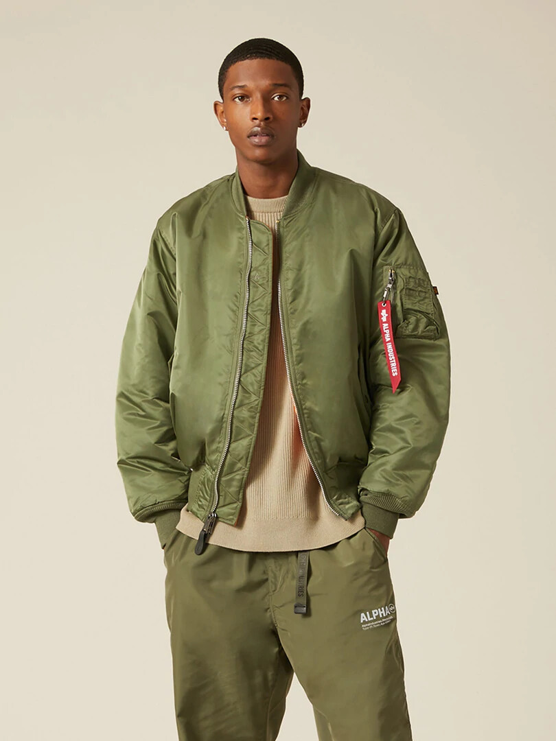 ALPHA INDUSTRIES MA1 BOMBER JACKET (HERITAGE) SAGE… Gem
