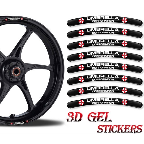 21 options Motorcycle Car 8pc Rim Wheel 3D Decal Epoxy Sticker Strips Car Bike - Picture 25 of 31
