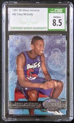 1997 Metal Universe Tracy McGrady #42 Rookie RC CSG 8.5 - NM/MINT+