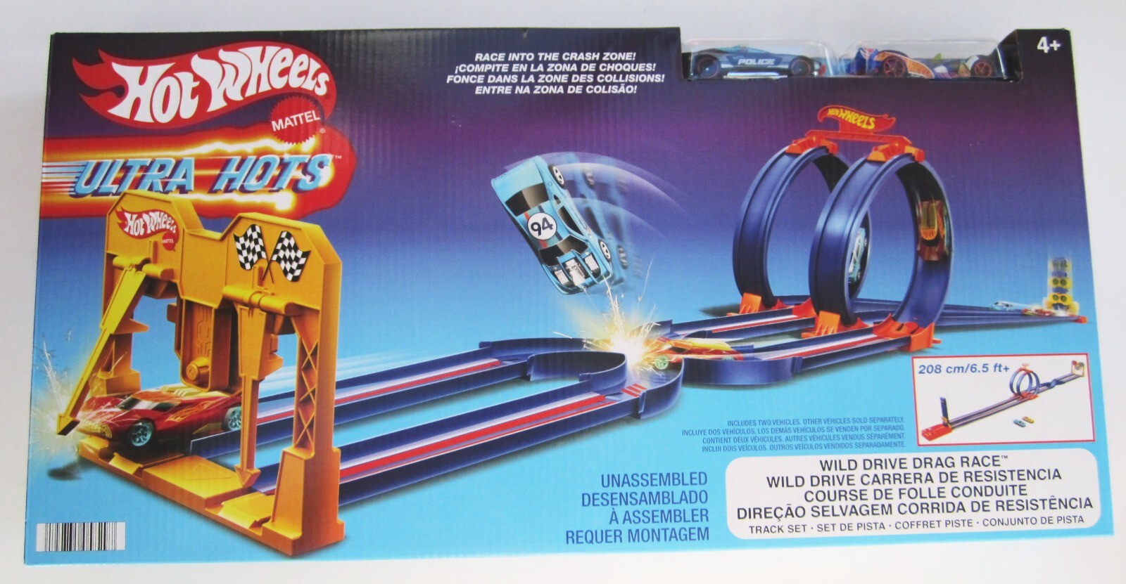 Hot Wheels Drop Race Jump Track Playset with Starting Gate 2 Cars 2021 BRAND NEW