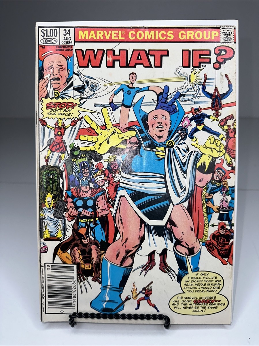 WHAT IF? #34 VF (Marvel 1982) The Watcher, 1st Obnoxio the Clown