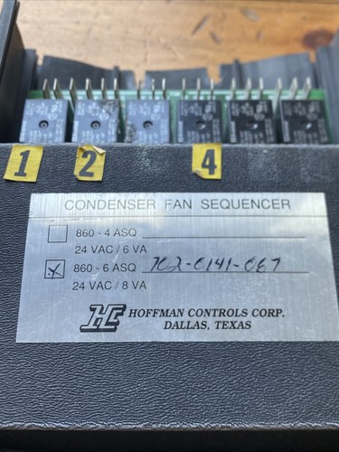 Hoffman Controls Condenser Fan Sequencer 860-6ASQ 702-0141-067 24 VAC 8VA - Picture 3 of 7