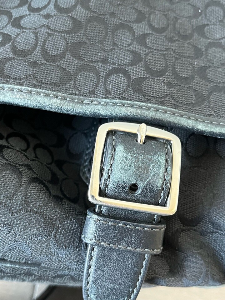 Coach Signature Messenger Bag Crossbody Black Laptop Briefcase Business