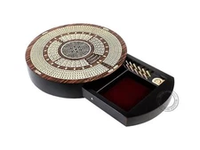 House of Cribbage - 10" Round Shape 4 Tracks Continuous Cribbage Board - Rose...