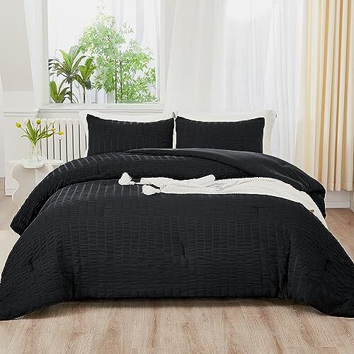 California King Size Comforter Set 3 Pieces California King (104"x96") Black - Picture 1 of 6