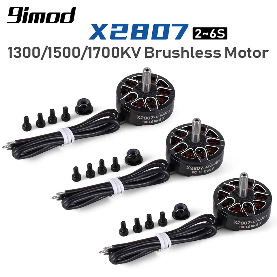 9IMOD X2807 Brushless Motor 1300/1500/1700KV 2-6S 4mm For RC FPV Racing Drone - Image 2 of 4