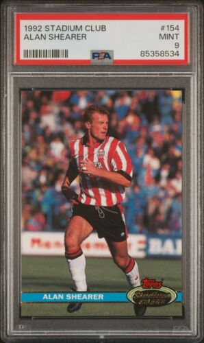 1992 Topps Stadium Club Alan Shearer Rookie Southampton England PSA 9 MINT Pop 8 - Picture 1 of 2