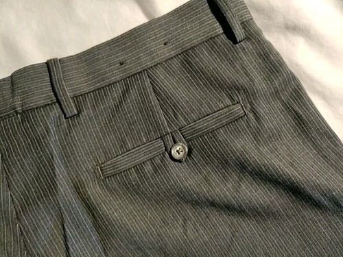 Men's Banana Republic Gray Striped Wool Lined Straight Leg Suit Pants 36x34 NWD - Picture 5 of 7