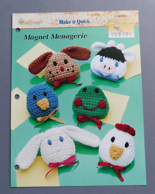 Magnet Menagerie - crochet animals, frog cow dog  - The Needlecraft Shop 202018