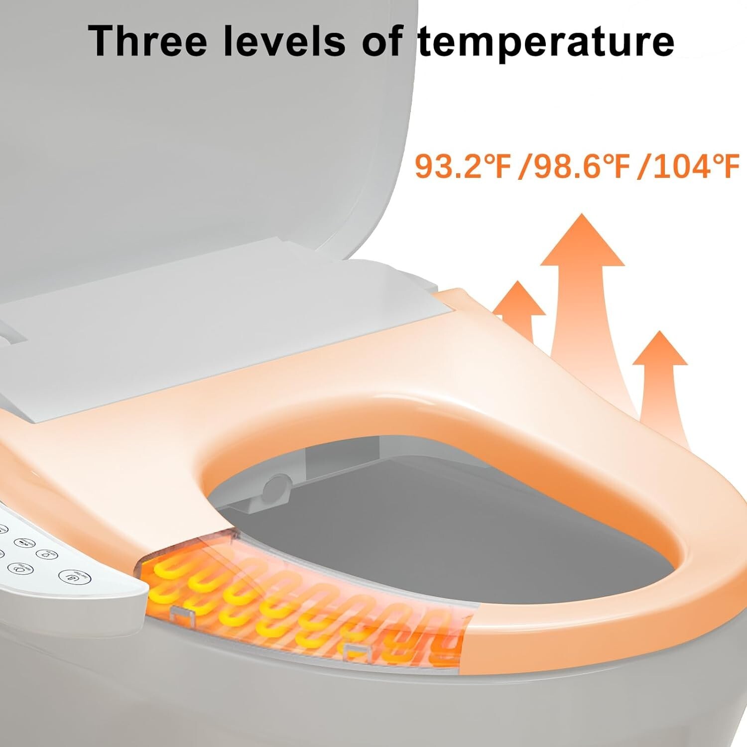 Smart Electric Bidet Toilet Heated Seat Elongated LCD Auto Flush Dry