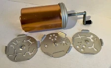 Mirro Dial-A-Cookie Press Crank Handle Cooper Body 3 Discs 12 Shapes
