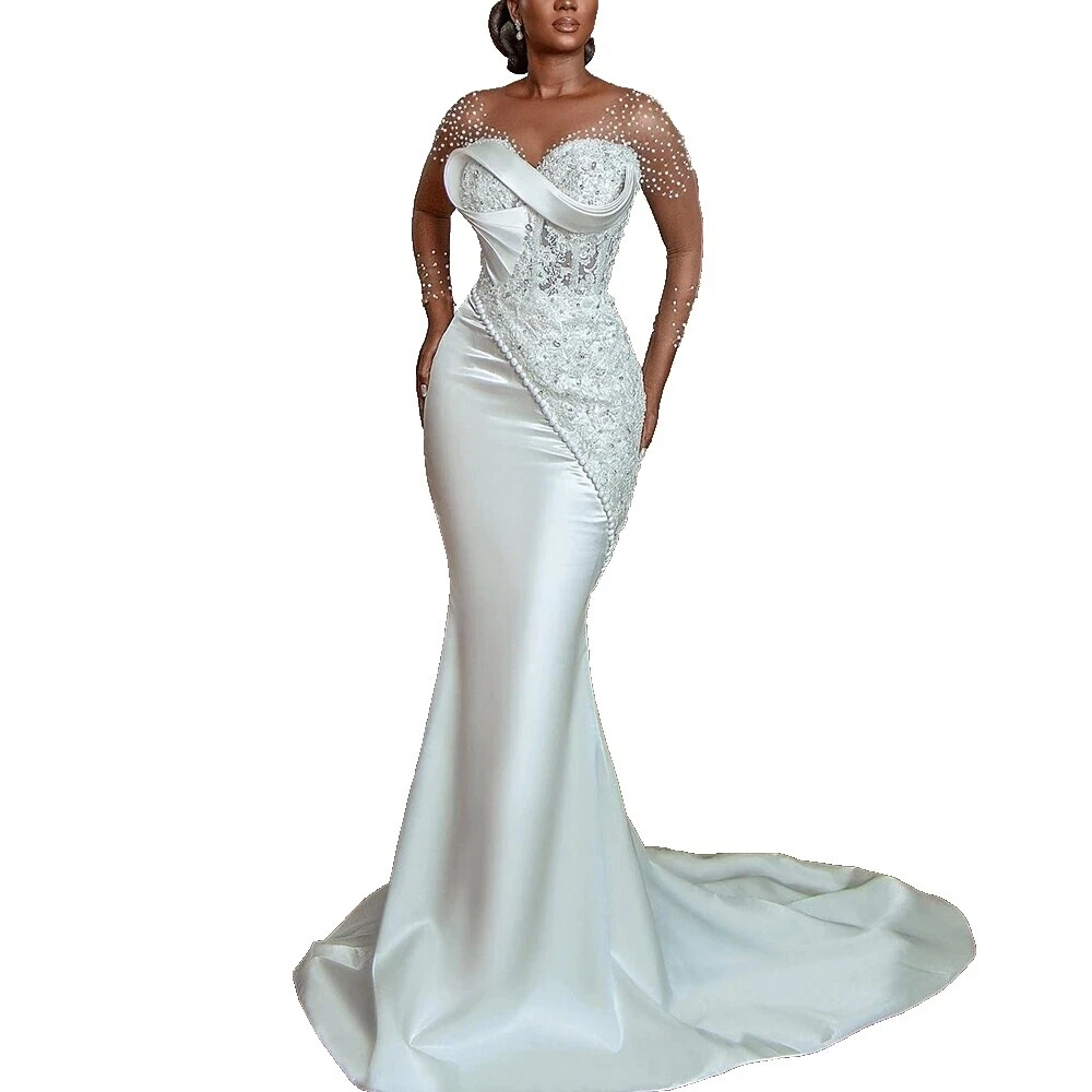 Satin Short Sleeve Strapless Wedding Dresses